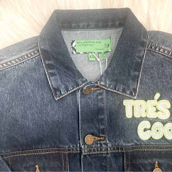 NWT Sandrine Rose x Free People ‘Tres Cool’ Oversized Denim Jacket Size XS - Picture 6 of 11